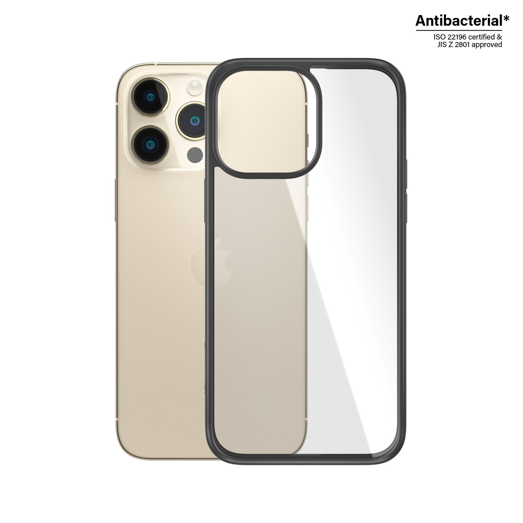 PanzerGlass® ClearCase Transparent m. Schwarz Rahmen iPhone 14 Pro Max